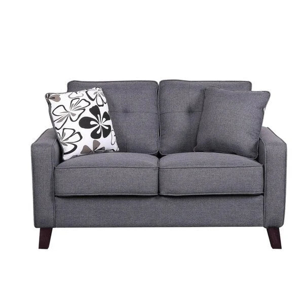 Lillana Linen Upholstered Tufted Loveseat