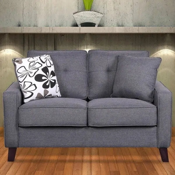 Lillana Linen Upholstered Tufted Loveseat