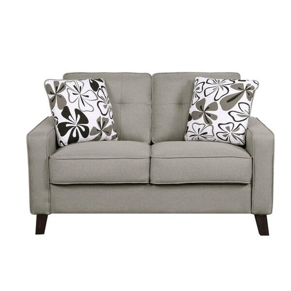 Lillana Linen Upholstered Tufted Loveseat