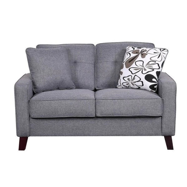 Lillana Linen Upholstered Tufted Loveseat