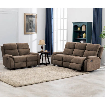 Ronald Transitional Faux Leather Reclining Living Room Sofa Set