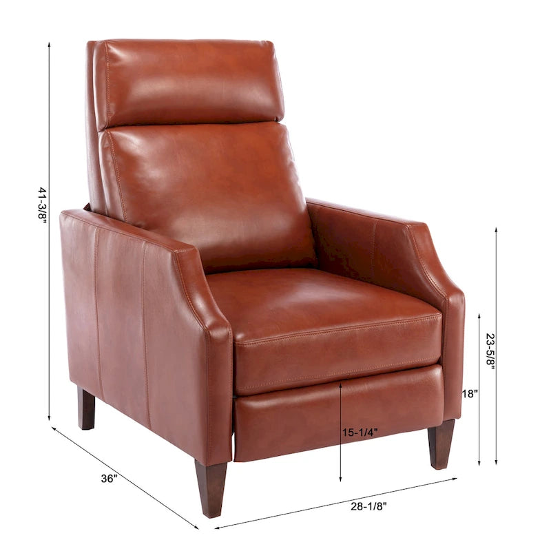 Brooklyn Faux Leather Push Back Recliner by Greyson Living