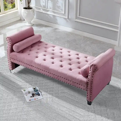 Tiffiany Luxury Tufted Velvet Upholstered Extra Long Bed Bench