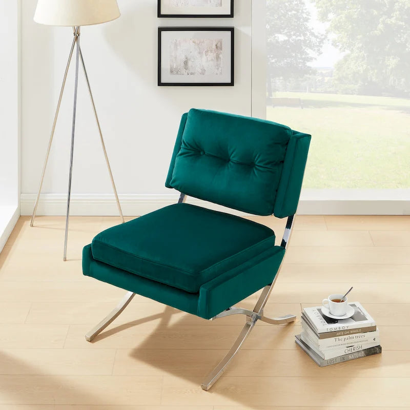 Art Leon Modern and Comfortable Velvet Armless Accent Chair