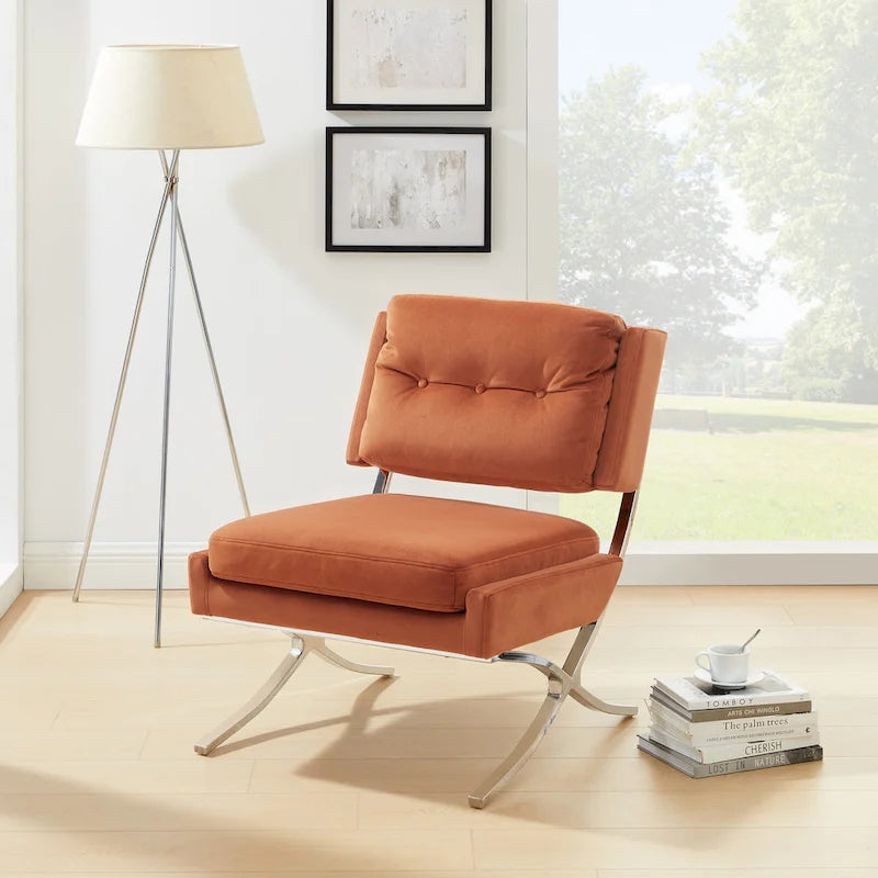 Art Leon Modern and Comfortable Velvet Armless Accent Chair
