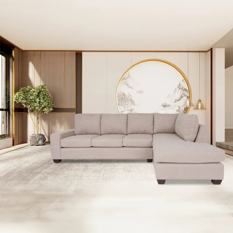 Coast to Coast Sofas Contemporary L Shaped Sectional Sofa Polyester Nylon Solid Wood Frame Upholstered