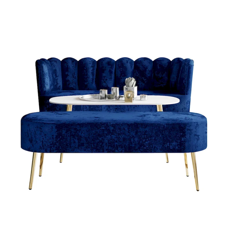 CraftPorch Luxurious Velvet Upholstered 3-piece Living Set