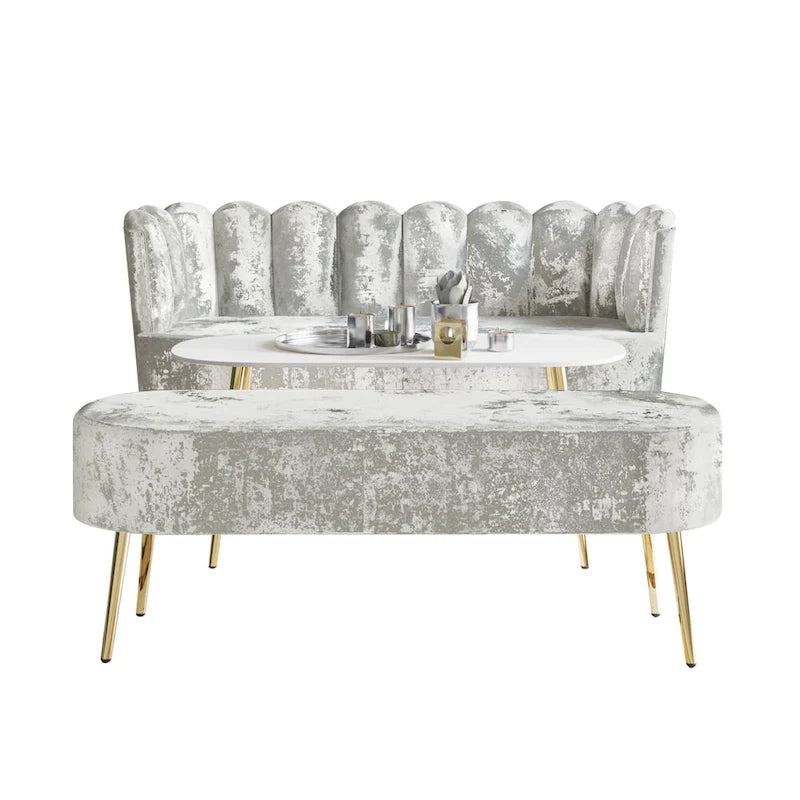 CraftPorch Luxurious Velvet Upholstered 3-piece Living Set