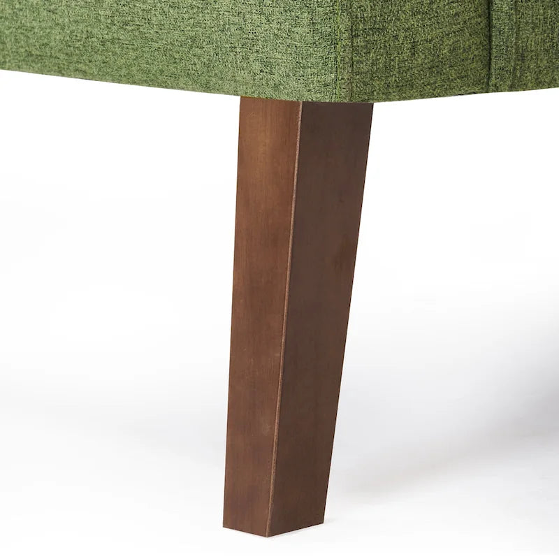 LUE BONA Linen and Walnut Legs Mid Century Modern Button Tufted Accent Chair (Set of 2) - 33.86 H X 27.95 W X 29.53 D