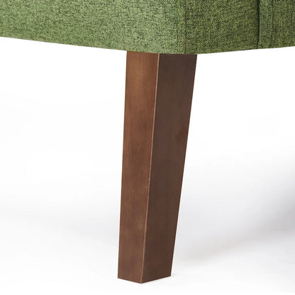 LUE BONA Linen and Walnut Legs Mid Century Modern Button Tufted Accent Chair (Set of 2) - 33.86 H X 27.95 W X 29.53 D