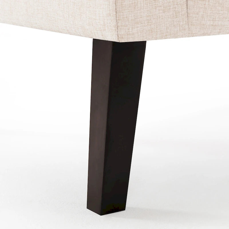 LUE BONA Linen and Walnut Legs Mid Century Modern Button Tufted Accent Chair (Set of 2) - 33.86 H X 27.95 W X 29.53 D