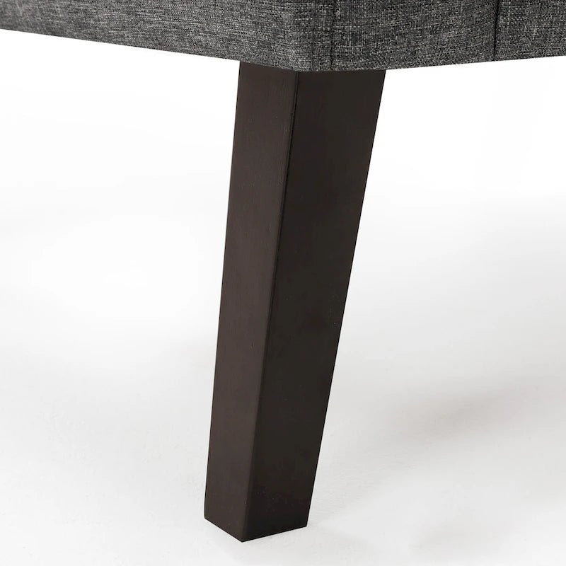 LUE BONA Linen and Walnut Legs Mid Century Modern Button Tufted Accent Chair (Set of 2) - 33.86 H X 27.95 W X 29.53 D