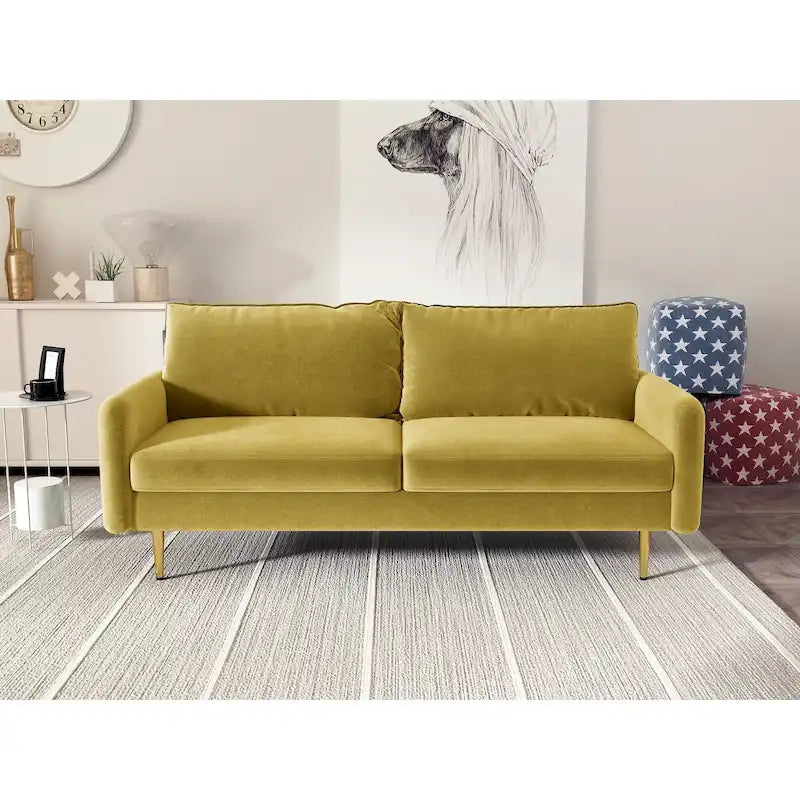70 Velvet Square Arm Sofa