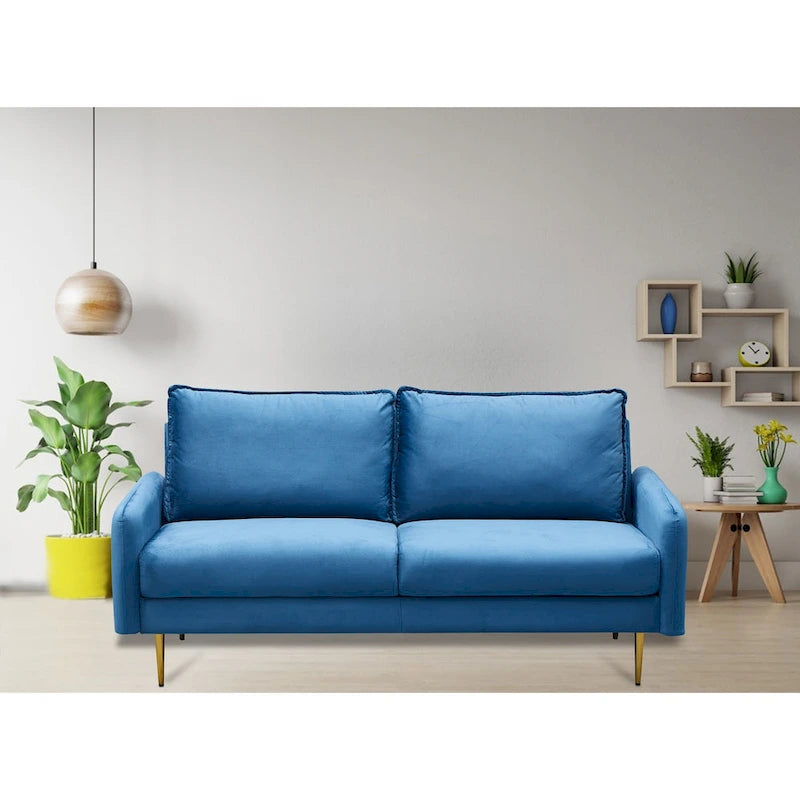 70 Velvet Square Arm Sofa