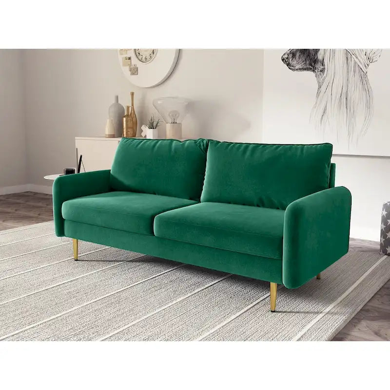70 Velvet Square Arm Sofa