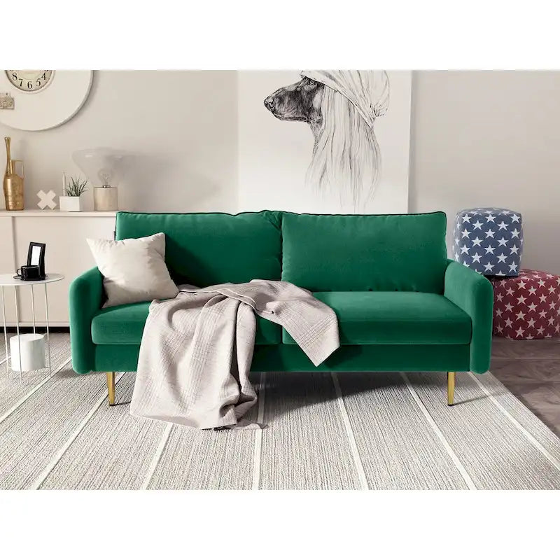 70 Velvet Square Arm Sofa