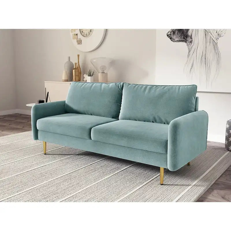 70 Velvet Square Arm Sofa