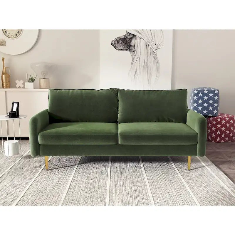 70 Velvet Square Arm Sofa
