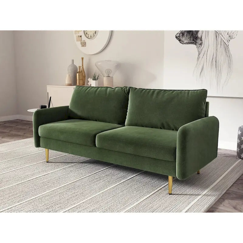 70 Velvet Square Arm Sofa