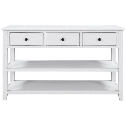 Merax Retro Design Console Table with3 Top Drawers