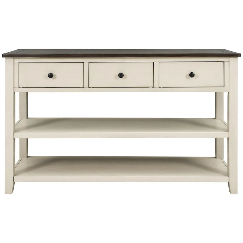Merax Retro Design Console Table with3 Top Drawers