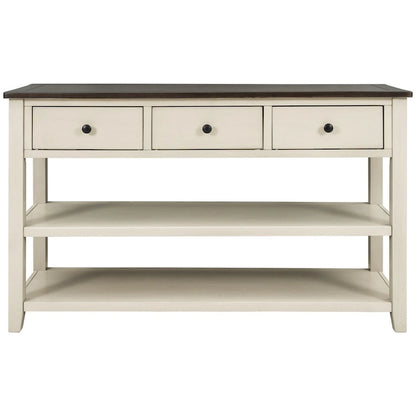 Merax Retro Design Console Table with3 Top Drawers