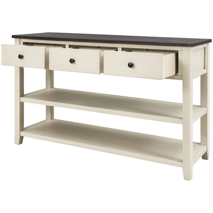 Merax Retro Design Console Table with3 Top Drawers