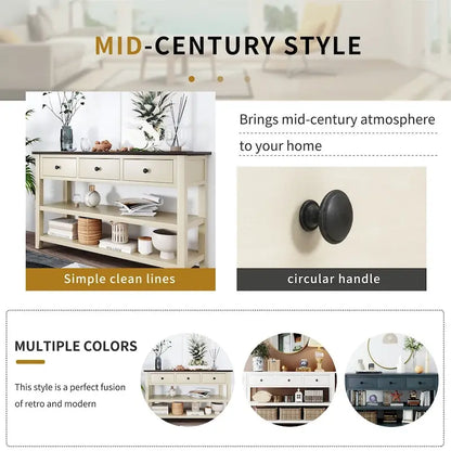 Merax Retro Design Console Table with3 Top Drawers