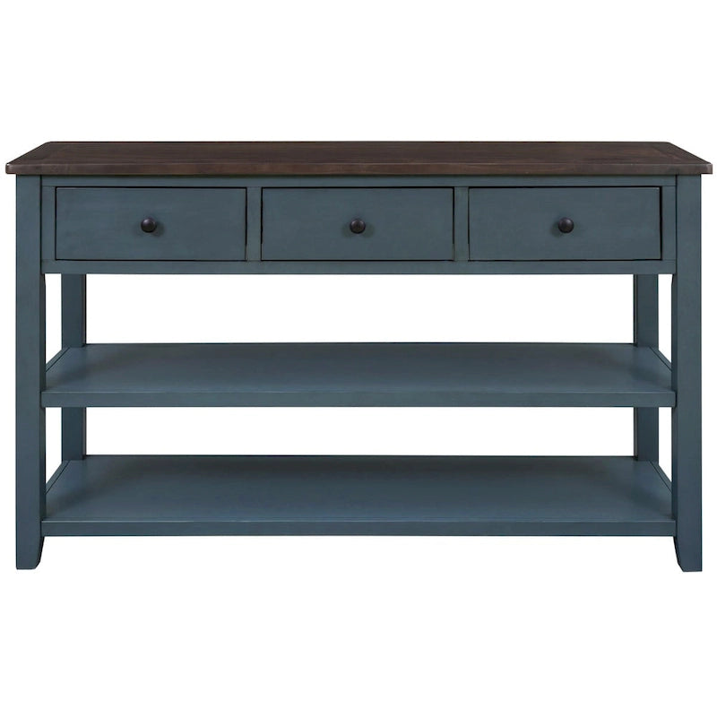 Merax Retro Design Console Table with3 Top Drawers