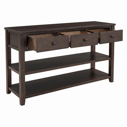 Merax Retro Design Console Table with3 Top Drawers