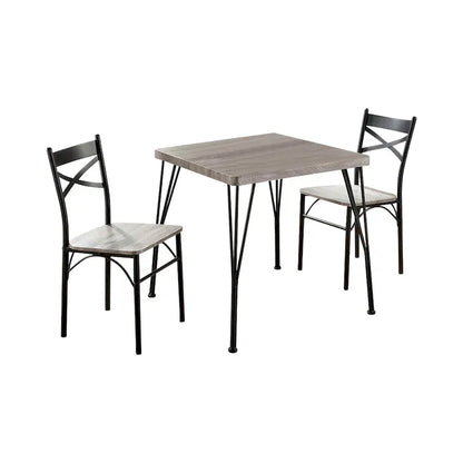 Zath Industrial Metal Compact 3-Piece Square Dining Table Set by Furniture of America