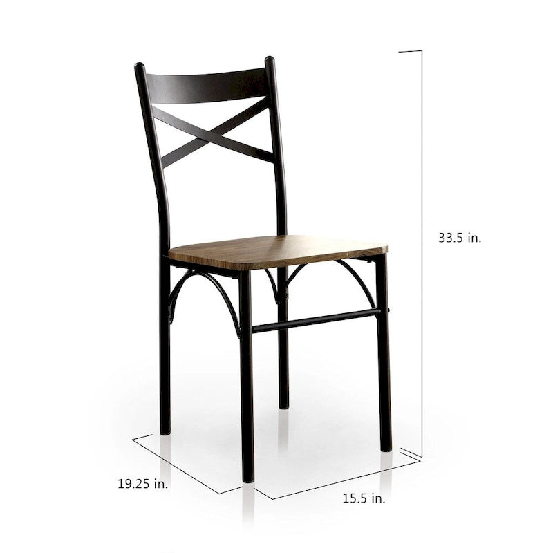 Zath Industrial Metal Compact 3-Piece Square Dining Table Set by Furniture of America