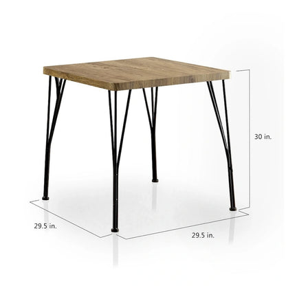 Zath Industrial Metal Compact 3-Piece Square Dining Table Set by Furniture of America