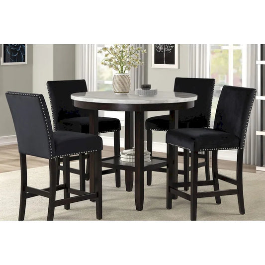 New Classic Furniture Reginald 5-Piece Round Counter Set