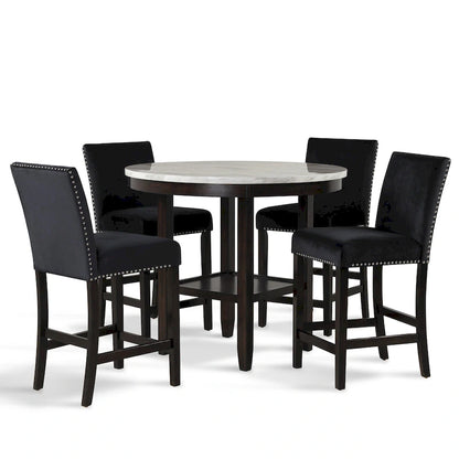 New Classic Furniture Reginald 5-Piece Round Counter Set