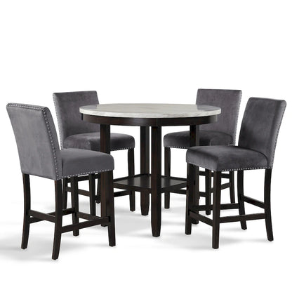 New Classic Furniture Reginald 5-Piece Round Counter Set