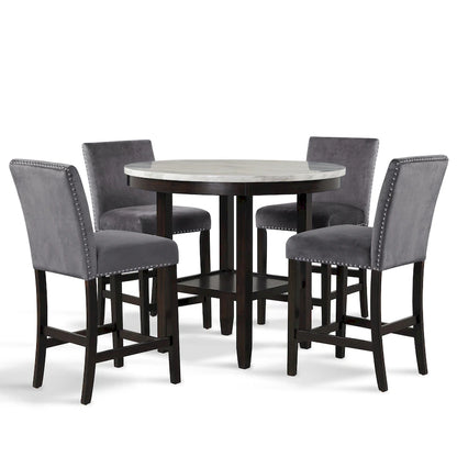 New Classic Furniture Reginald 5-Piece Round Counter Set