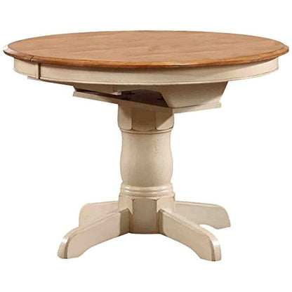 Round Butterfly Leaf Dining Table - N/A