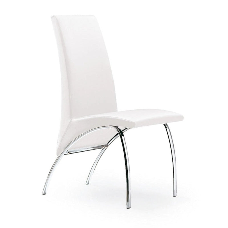 Hamil Leatherette Dining Chair with Chrome Legs Set of 2