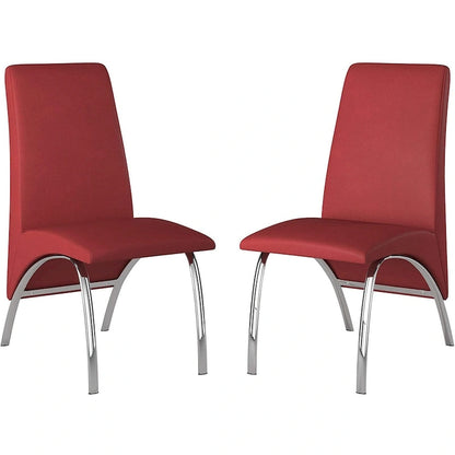 Hamil Leatherette Dining Chair with Chrome Legs Set of 2