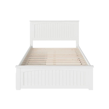 Nantucket Full Platform Bed with 2 Bed Drawers in White