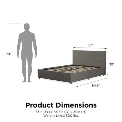 The Novogratz Kelly Upholstered Bed with Storage Drawers