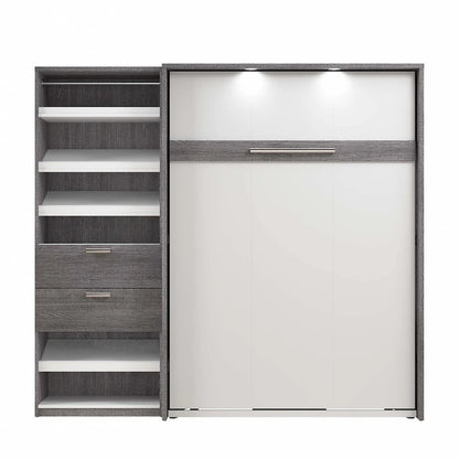 Cielo Full Murphy Bed and Shelving Unit with Drawers by Bestar