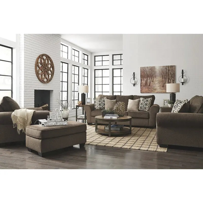 Roybeck Table (Set of 3) - Light Brown/Bronze - 38 W x 38 D x 18 H