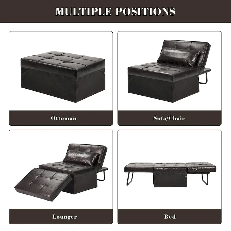 Zenova 4-1 Adjustable Sleeper Sofa Chair with Ottoman, Sofa Bed ,Couch Bed