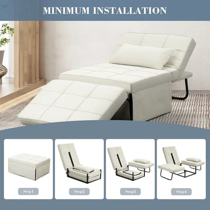 Zenova 4-1 Adjustable Sleeper Sofa Chair with Ottoman, Sofa Bed ,Couch Bed