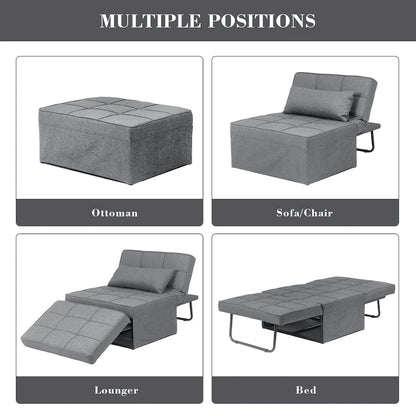 Zenova 4-1 Adjustable Sleeper Sofa Chair with Ottoman, Sofa Bed ,Couch Bed