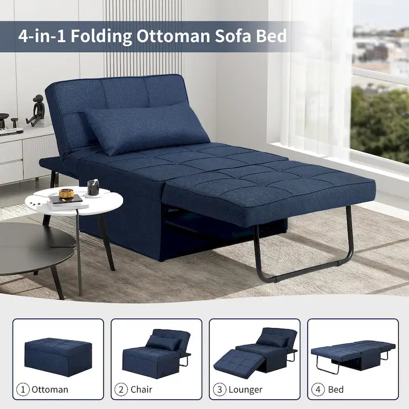 Zenova 4-1 Adjustable Sleeper Sofa Chair with Ottoman, Sofa Bed ,Couch Bed