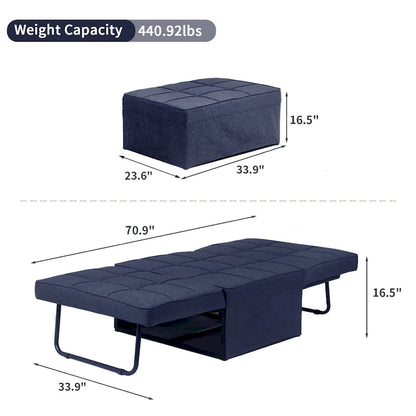 Zenova 4-1 Adjustable Sleeper Sofa Chair with Ottoman, Sofa Bed ,Couch Bed
