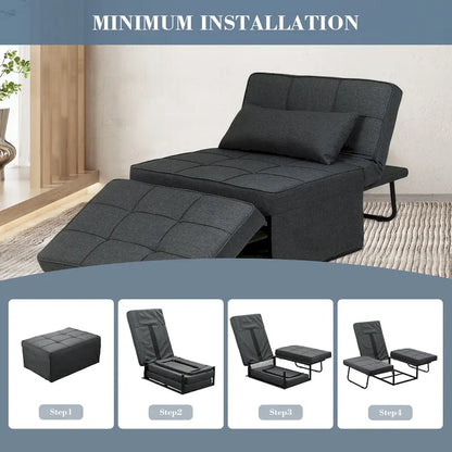 Zenova 4-1 Adjustable Sleeper Sofa Chair with Ottoman, Sofa Bed ,Couch Bed